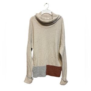 Colorblock Cowl Neck Sweater